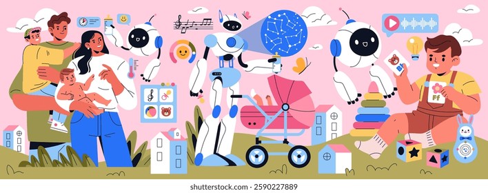 Delve into the ways robots and advanced technology improve and enrich the experiences of contemporary parenting