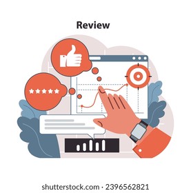 Delving into Review with a keen eye on performance metrics. Hands-on analysis, thumbs-up feedback, five-star ratings highlighted. Data interpretation, positive reinforcement, user engagement