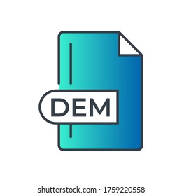 DEM File Format Icon. DEM extension gradiant icon.