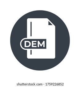 Icono de formato de archivo DEM. Icono relleno de extensión DEM.