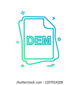 DEM file type icon design vector