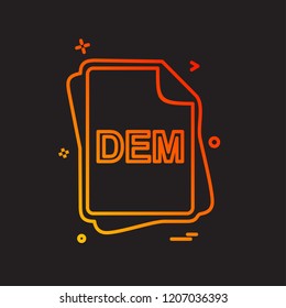 DEM file type icon design vector
