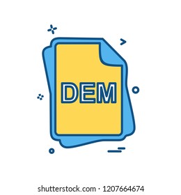 DEM file type icon design vector