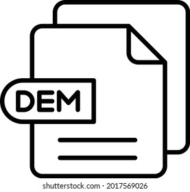 Dem File Vector Line Icon Design
