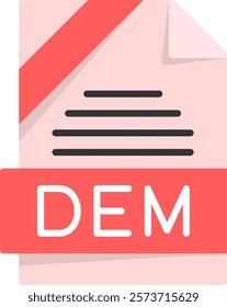 DEM Flat Style Icon Design