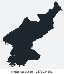 Dem. Rep. Korea map. Just a simple border map. Shape of the country. Flat blank Dem. Rep. Korea outline. Vector boundary illustration.