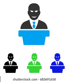 Demagogue vector pictograph. Style is flat graphic demagogue symbol using some color variants.