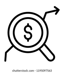 Demand analysis concept via magnifier and dollar in it 