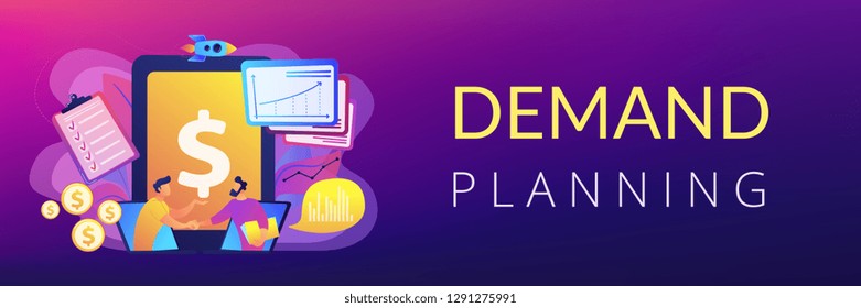 Demand Analysts Shaking Hands From Laptops Screens And Planning Future Demand. Demand Planning, Demand Analytics, Digital Sales Forecast Concept. Header Or Footer Banner Template With Copy Space.