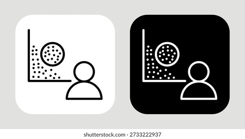 Icono de clúster de demanda en estilo de línea en blanco y negro