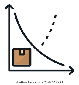 Demand Curve Icon Element For Design