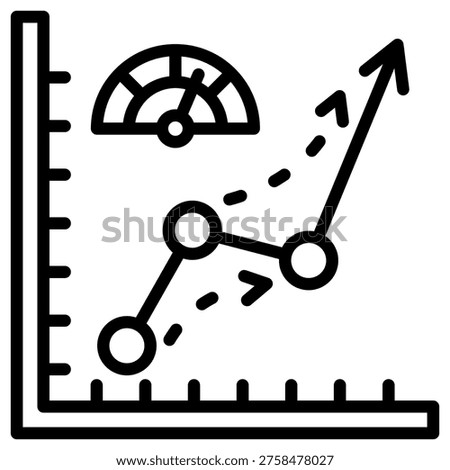 Demand Curve Icon Element For Design