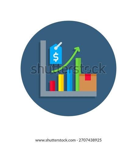 Demand Curve Icon Flat Vector Illustration