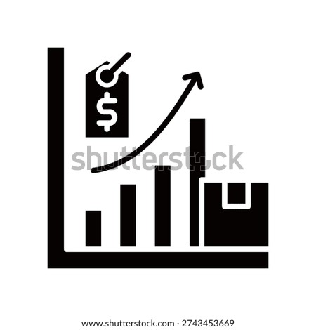 Demand Curve Icon Glyph Vector Illustration