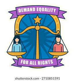 Exigir Igualdade para Todos os Direitos Escala de Ilustração com Pessoas Diversas para Dia MLK