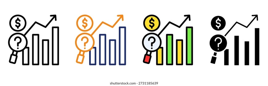 Demand Forecast Icon Multiple Style Vector Illustration