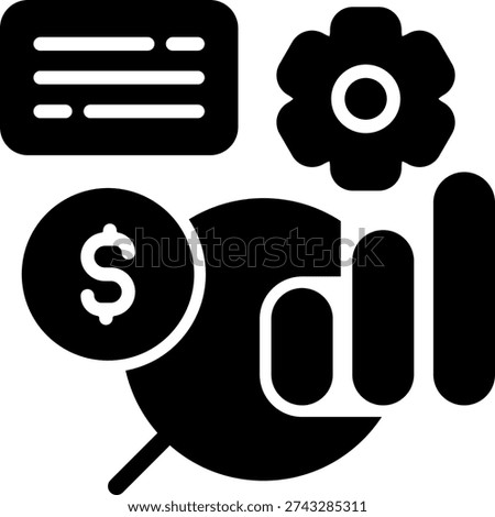 Demand Forecasting Black Icon Design