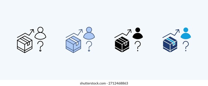 Vector de Ilustración de Iconos Múltiples de Previsión de Demanda