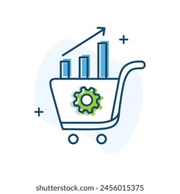 Demand Forecasting and Planning Vector Icon Design Anticipating future market demand and strategizing production, inventory, and supply chain management accordingly to optimize resources 