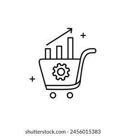 Demand Forecasting and Planning Vector Icon Design Anticipating future market demand and strategizing production, inventory, and supply chain management accordingly to optimize resources 