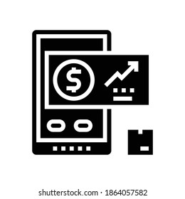 demand forecasting and sales planning glyph icon vector. demand forecasting and sales planning sign. isolated contour symbol black illustration