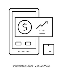 vector de icono de línea de planificación de la demanda y de previsión de ventas. signo de previsión de demanda y planificación de ventas. símbolo de contorno aislado ilustración negra