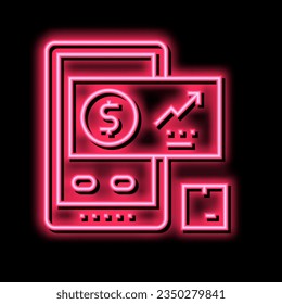 predicción de la demanda y planificación de ventas de neon light sign vector. ilustración de previsión de demanda y planificación de ventas