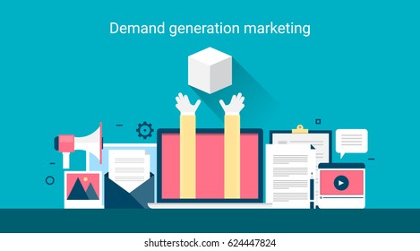 Demand Generation Marketing, Target Marketing Program, Customer Needs Flat Vector Concept Banner