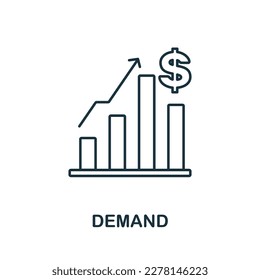 Icono de línea de demanda. Signo de elemento coloreado de la colección de marketing. símbolo de esquema de demanda plana para diseño web, infografías y más.