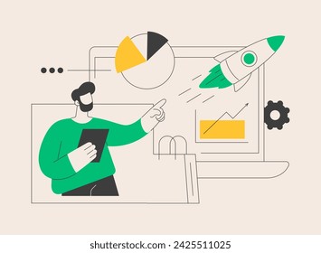 Ilustración abstracta del vector del concepto de la planificación de la demanda. Análisis de la demanda, previsión de ventas digitales, planificación de la cadena de suministro, ingresos, rentabilidad del producto, metáfora abstracta de gestión financiera.