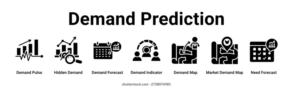 Concepto de Ilustración vectorial de íconos de Anuncio de Web de predicción de demanda para empresas.