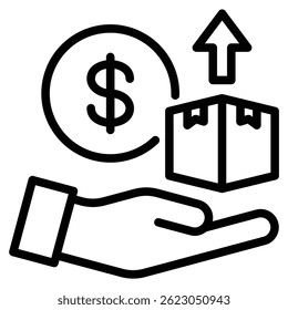 Ilustración vectorial de la línea de íconos de Demand Pull Inflation