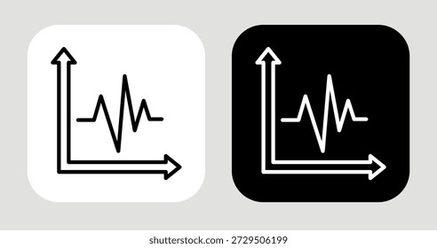 Icono de pulso de la demanda en estilo de línea blanco y negro
