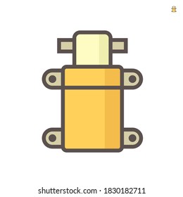 Demand pump icon. Also called sprayer pump or diaphragm pump. Rubber diaphragm inside. Use in water filtration reverse osmosis system, irrigation sprinkler, car wash, beverage production. 64x64 px.