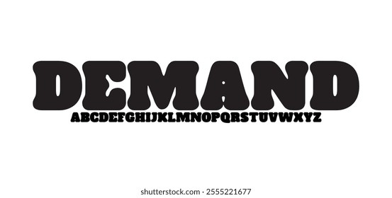 Demand, Sans serif font with vintage style typography. Alphabet vector font with Uppercase, lowercase, and number. Regular Bold font with uppercase dan lowercase variation.
