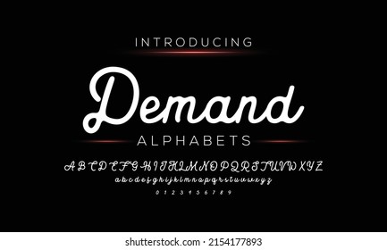 Demand script design. Vector alphabet.