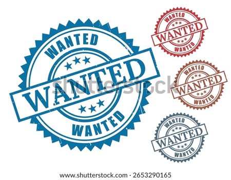 In Demand Stamp Set, Grunge Rubber Wanted Item Label Collection