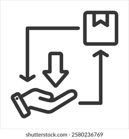 Demand And Supply Outline Icon Vector Illustration