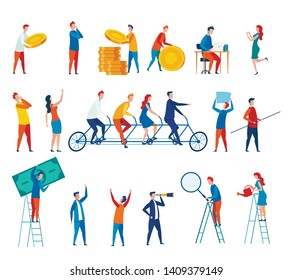 Demands and Encouragement Certain Members Group. Opportunity to Explain Features their Leadership Style and their Attitude to Individual Employees Cartoon Flat. Set Colleagues and Boss.