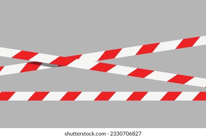 Demarcation tape, red white, gray background svg