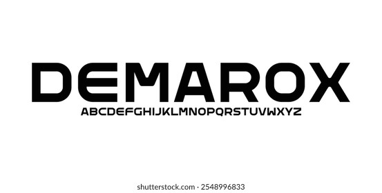 Demarox, modern alphabet lowercase font. minimalist typography vector illustration design
