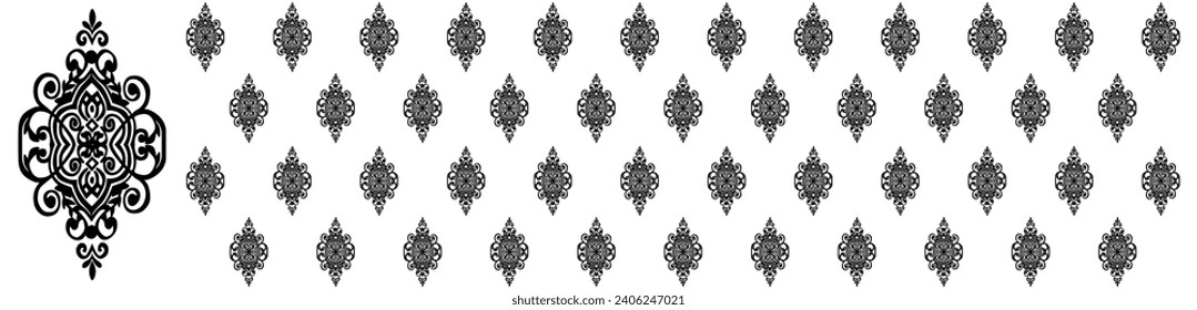 Demask floral seamless vector pattern.