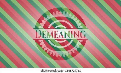 Demeaning christmas badge. Vector Illustration. Detailed.