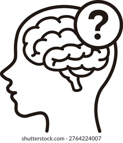 Dementia brain memory loss icon medical illustration