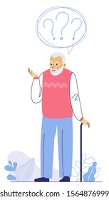 Dementia concept with memory loss of old man. Senior man with alzheimer disease. Symbol of mental problem, memory loss.