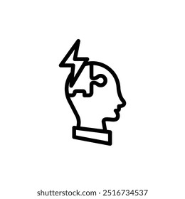 ícone de demência ou design de logotipo símbolo de sinal isolado ilustração vetorial. Uma coleção de ícones de vetor de estilo de linha preta de alta qualidade
