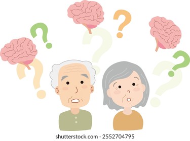 Dementia image senior illustration 02.
Cognitive problems are illustrated in this image.