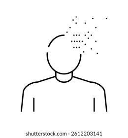 dementia psychological problems line icon vector. dementia psychological problems sign. isolated contour symbol black illustration