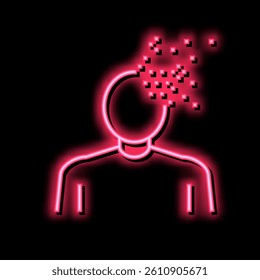 dementia psychological problems neon light sign vector. dementia psychological problems illustration