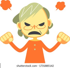 Dementia, Senior Woman Getting Angry